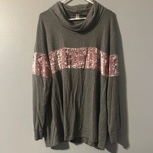 Actine 26/28 Cozy Gray Hoodie with Pink Stripe